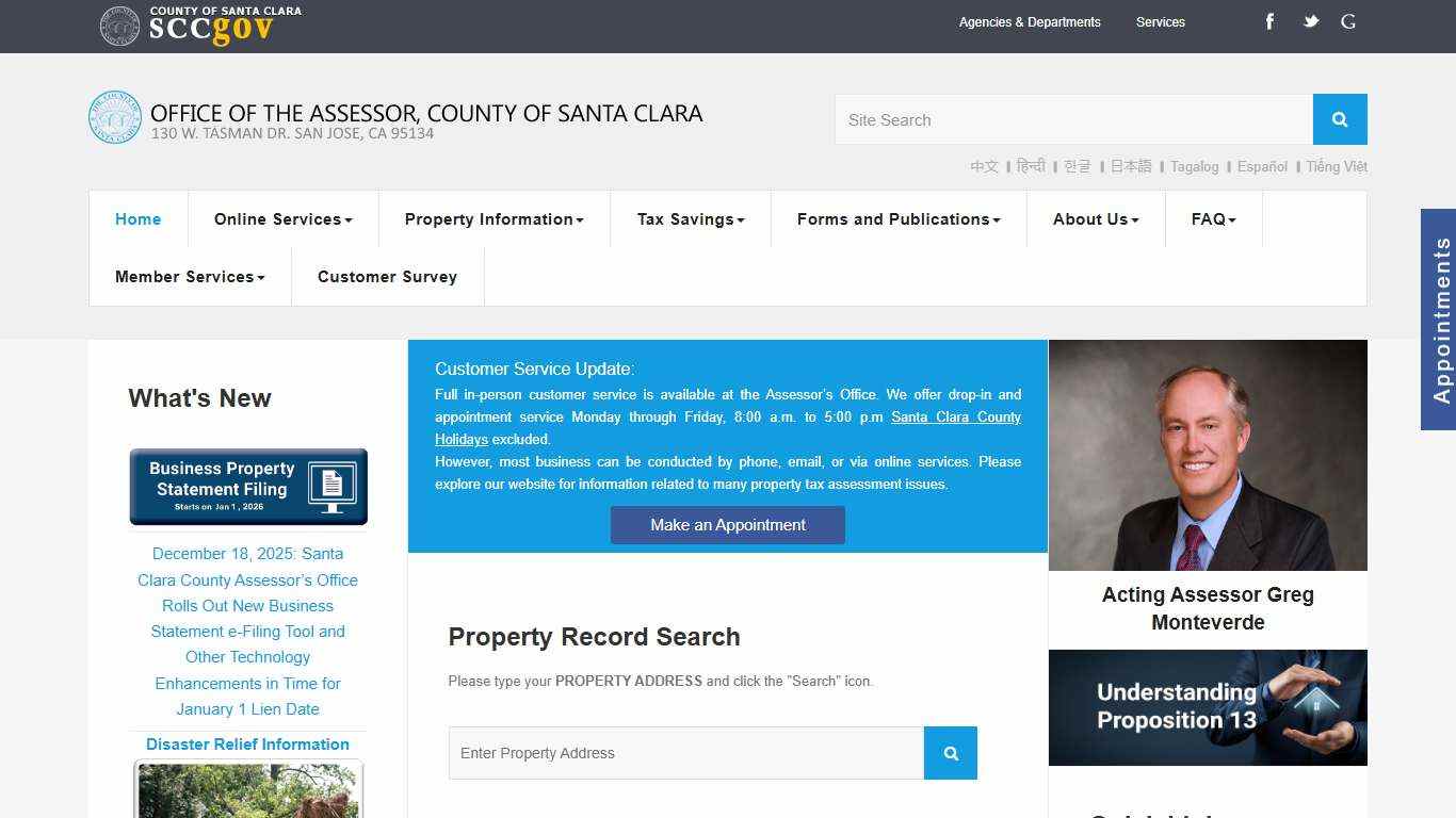 Santa Clara County Assessor's Public Portal