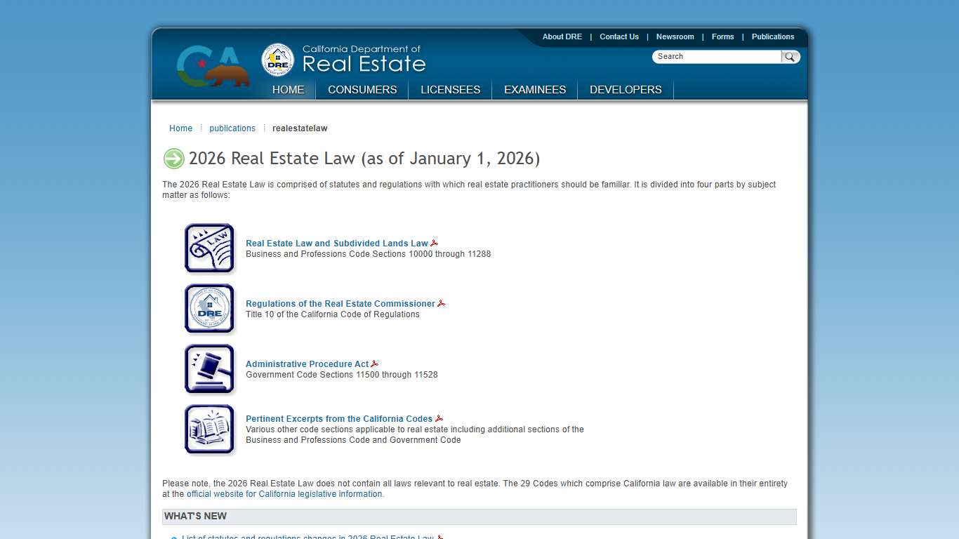 2026 Real Estate Law - DRE