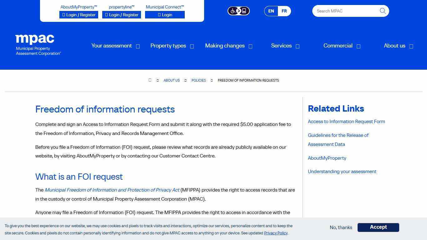 Freedom of information requests | MPAC